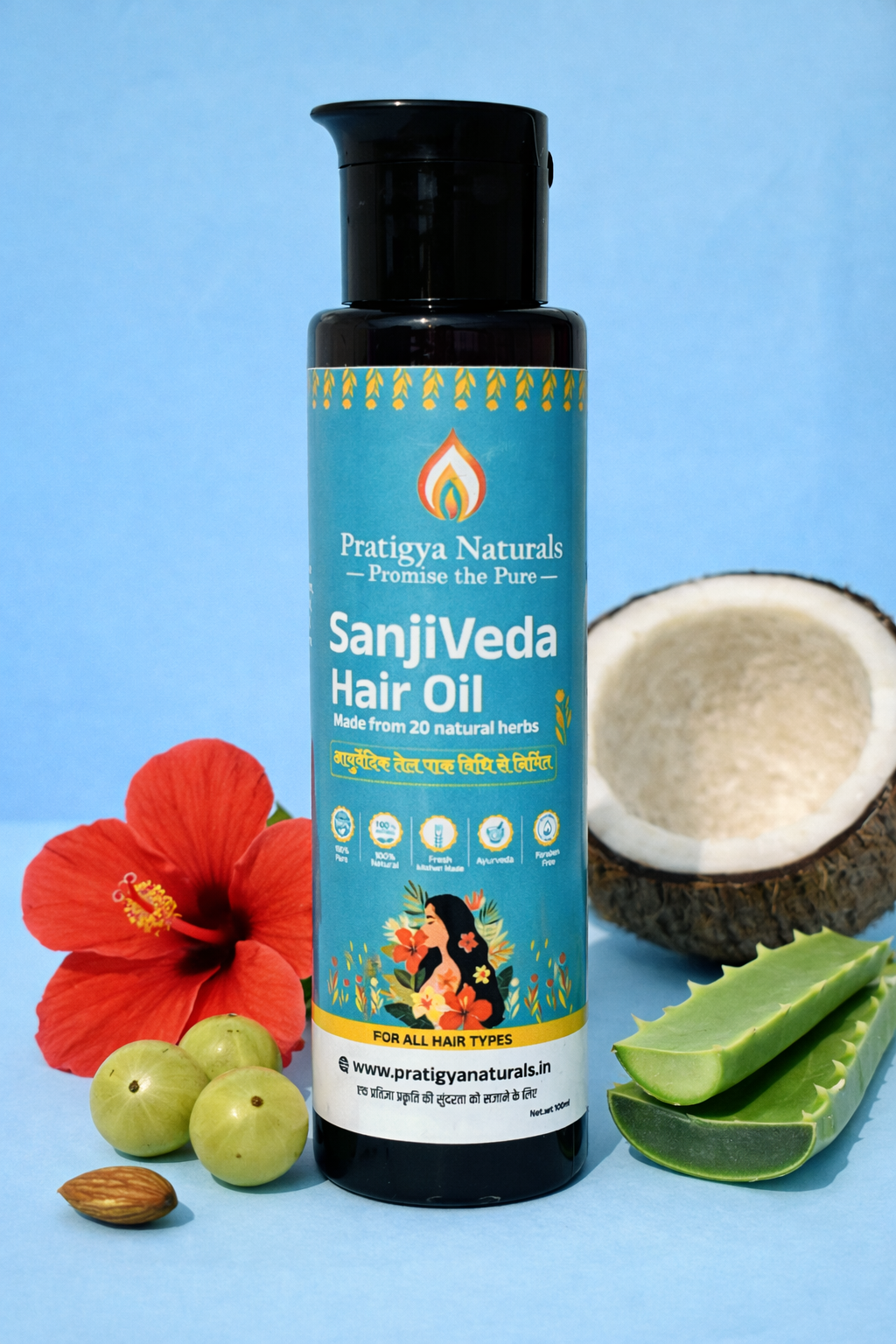 SanjiVeda Ayurvedic Hair oil for Hair growth and Hair fall Control
