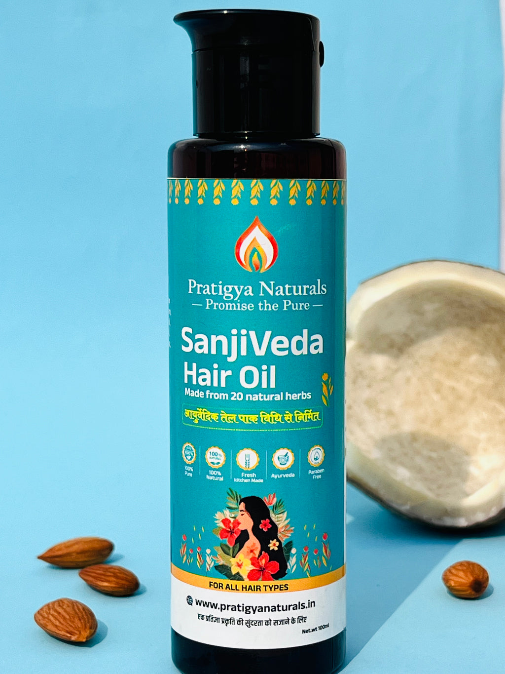 SanjiVeda Ayurvedic Hair oil for Hair growth and Hair fall Control