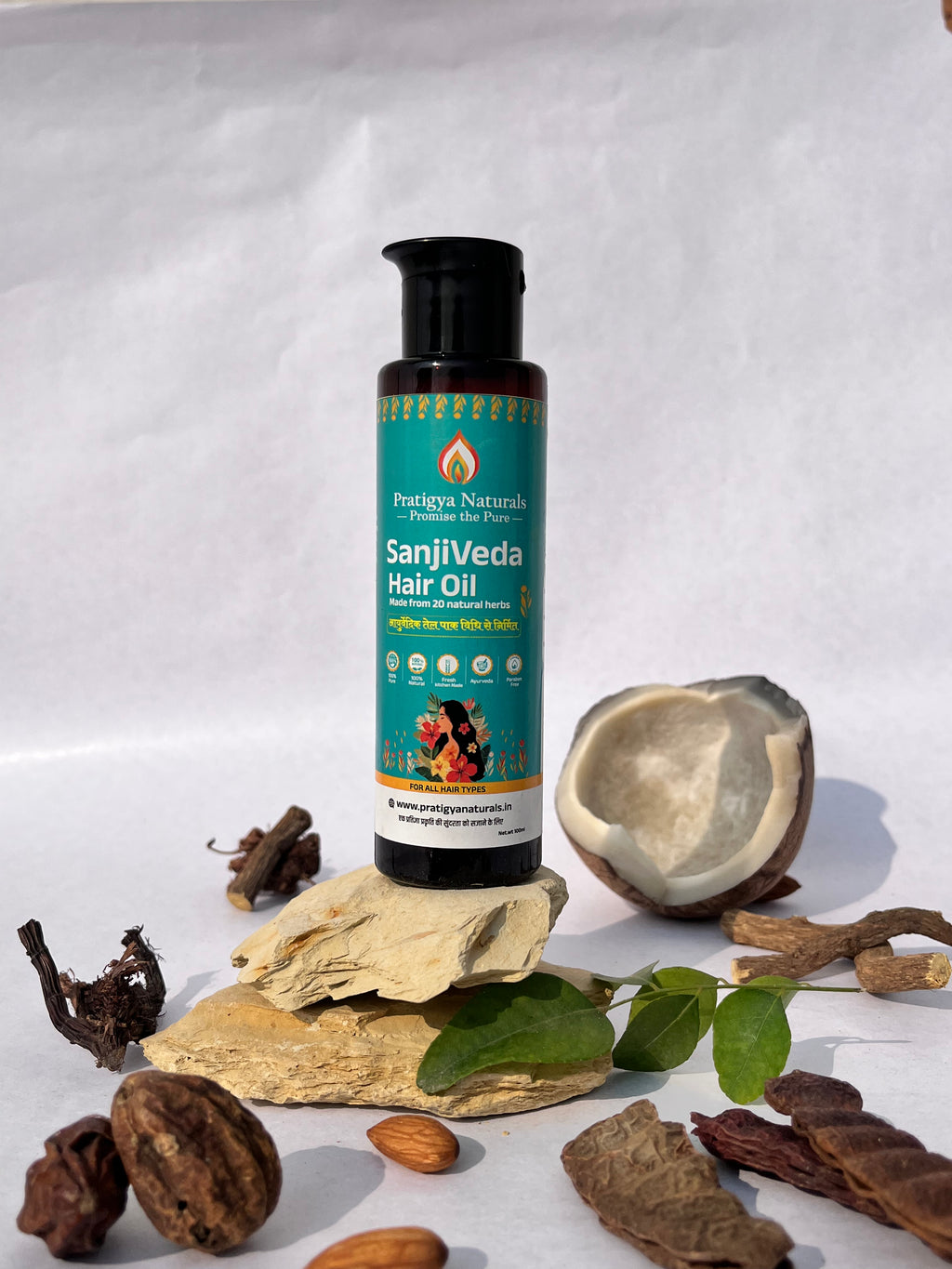 SanjiVeda Ayurvedic Hair oil for Hair growth and Hair fall Control