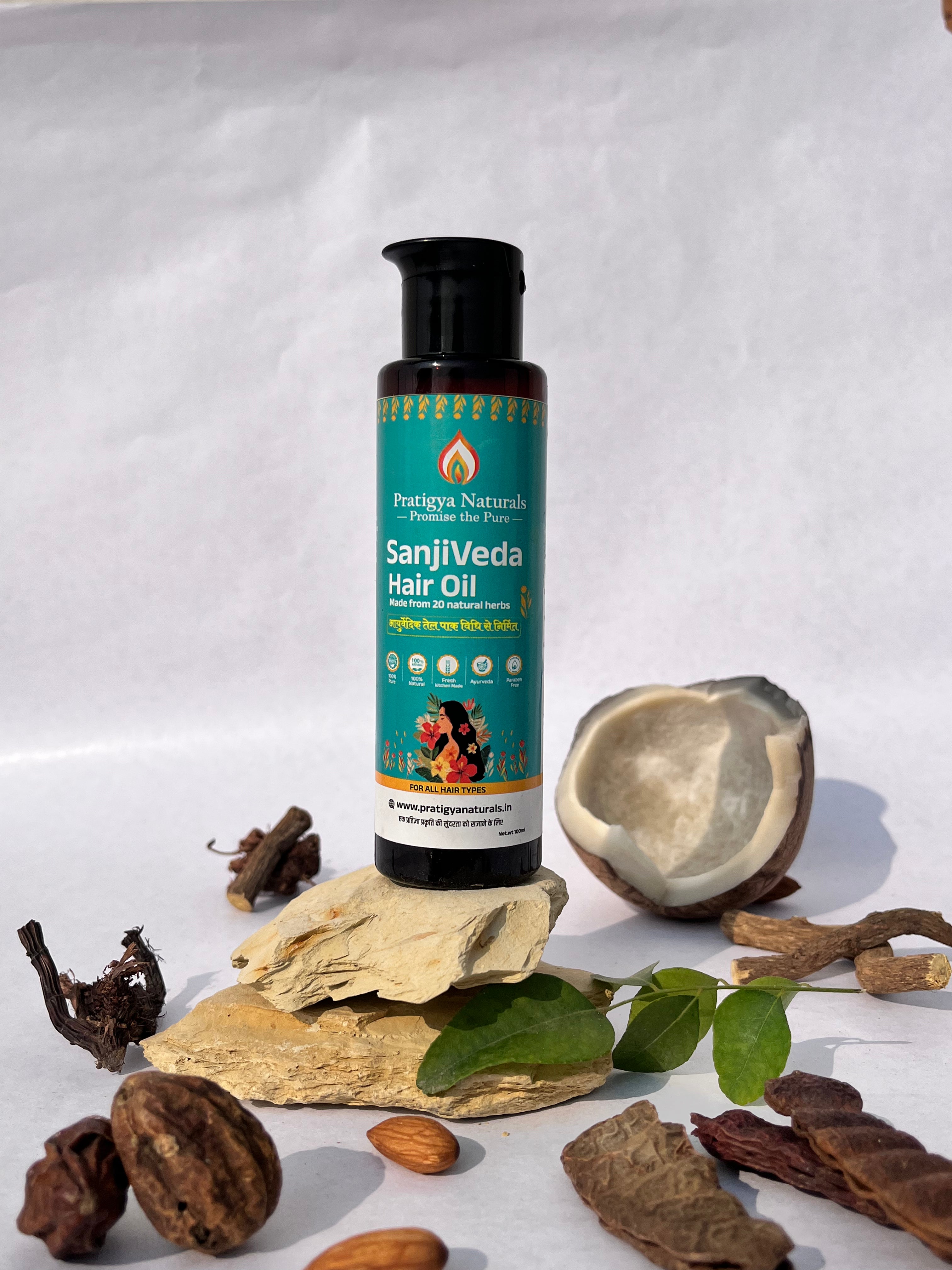 SanjiVeda Ayurvedic Hair oil for Hair growth and Hair fall Control